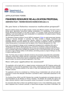 Application Form Fisheries Resource Re