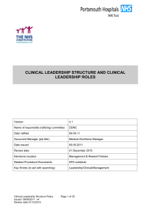 Clinical Leadership Structure Policy