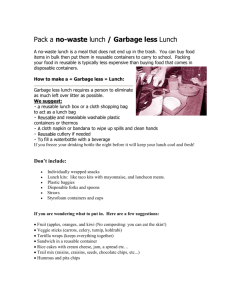 Pack a no-waste lunch / Garbageless Lunch