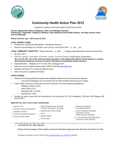 2012 Community Action Plan A - Alleghany Memorial Hospital