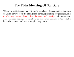 Plain Meaning Of Scripture