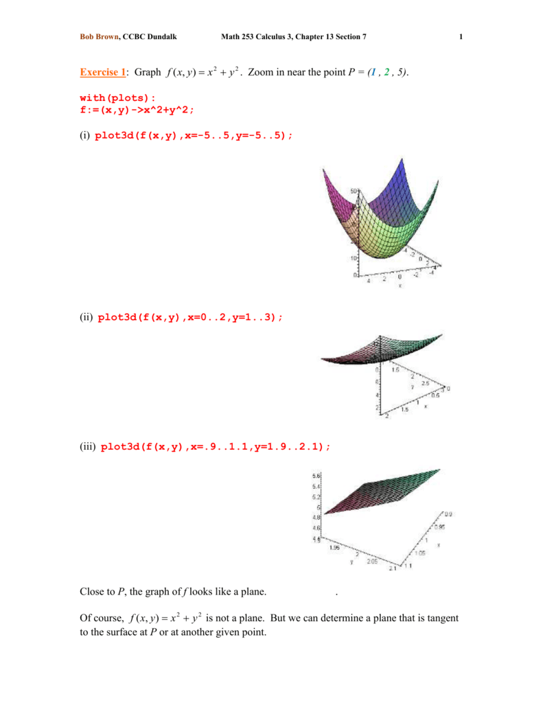 Tangent Planes And Normal Lines