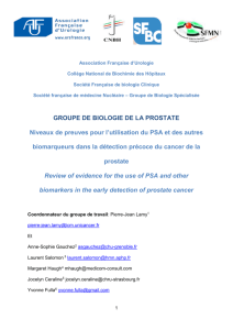 The level of evidence for the use of PSA and other
