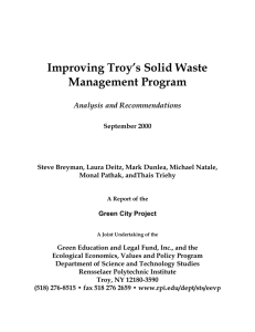 Troy Solid Waste Sept 2000 - Green Education and Legal Fund