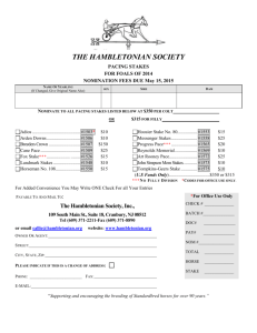 THE HAMBLETONIAN SOCIETY PACING STAKES FOR FOALS OF