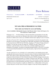 Nevada Press Release 2011 - National Institute for Early Education