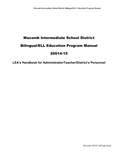 Bilingual Education Program - Macomb Intermediate School District