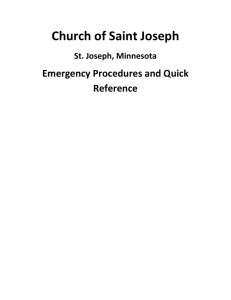 Church of Saint Joseph Emergency Procedures