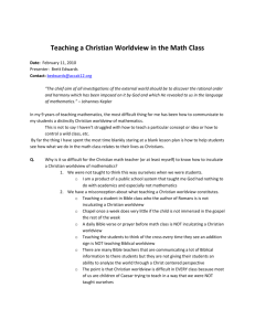 Teaching a Christian Worldview in the Math Class