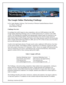 google marketing challenge - American Marketing Association