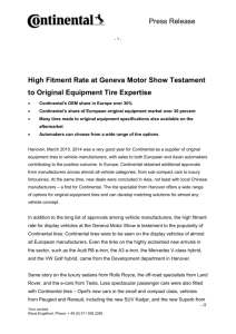 Press Release - 1 - High Fitment Rate at Geneva Motor Show
