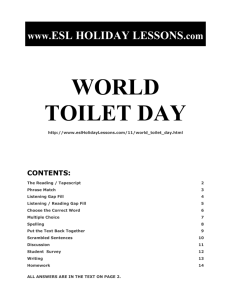 Holiday Lessons - World Toilet Day