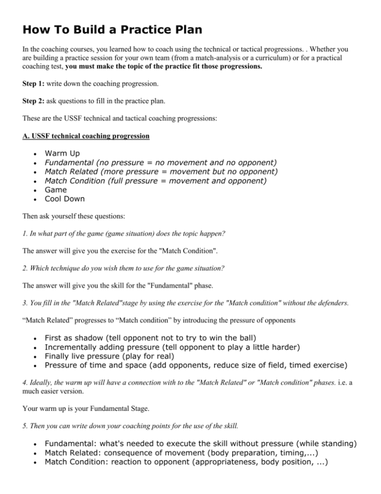 How To Build A Practice Plan