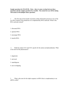 Sample Questions for EXAM III