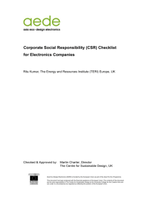 (CSR) Checklist for Electronics Companies