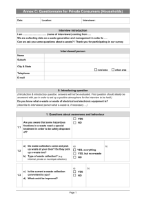 Questionnaire for Private Consumers