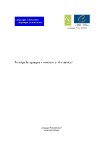 Foreign languages - Conseil de l`Europe