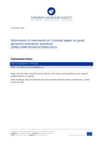 Concept paper on good genomics biomarker practices