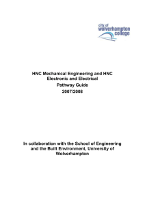 HNC Mechanical Engineering - University of Wolverhampton