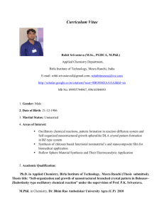 Curriculum Vitae Rohit Srivastava (M.Sc., PGDCA, M.Phil.) Applied