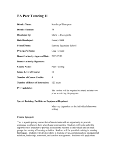 BAA Peer Tutoring 11 Framework