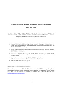 Increasing malaria hospital admissions in Uganda between 1999