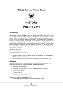 History policy 2011 - Willerby Carr Lane Primary School