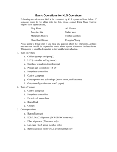 Basic Operations for KLS Operators Following operations can ONLY