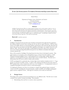 E-SIT: An Intelligent Tutoring System for Equation Solving