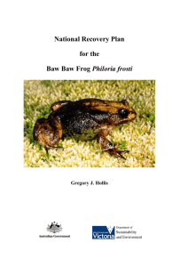 National Recovery Plan for the Baw Baw Frog Philoria frosti (DOC