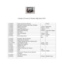 Calendar of Events for Theodore High School 2009