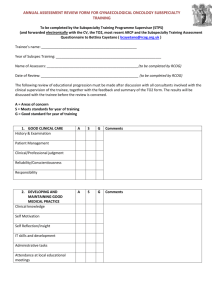 Gynaecological oncology assessment form