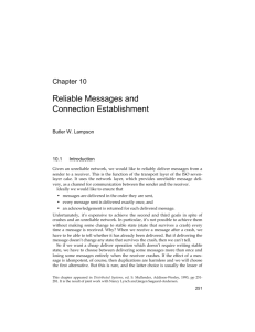 Reliable Messages and Connection Establishment