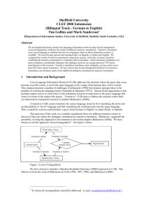 Sheffield University: CLEF 2000 Submission (Bilingual Track