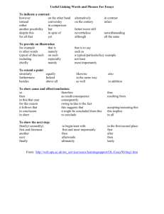 Useful Linking Words and Phrases For Essays
