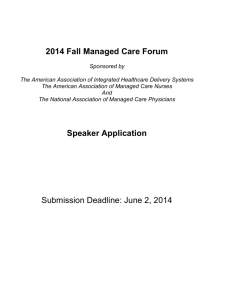 Spring Managed Care Forum Speaker Application