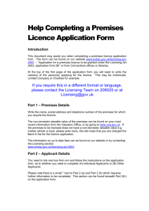 Guidance to help complete a Premises Licence
