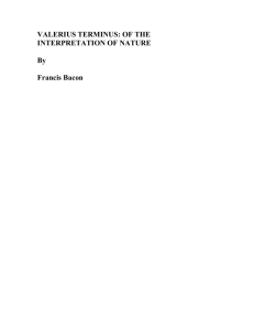 Valerius Terminus: of the Interpretation of Nature by