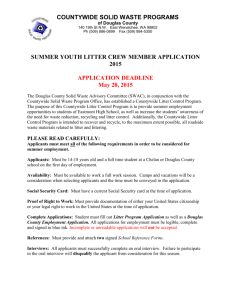 Litter Crew Member Employment Application