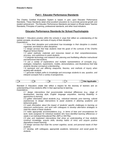 Educator Performance Standards for School Psychologists and