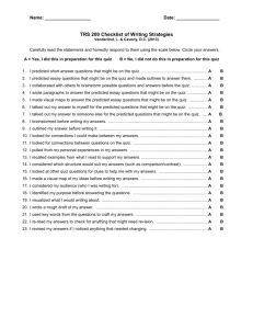 Checklist of Writing Strategies