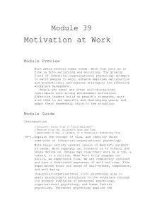 Module 39 Motivation at Work Module Preview Work meets several