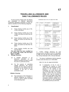 17. Travelling Allowance and Daily Allowance Rules