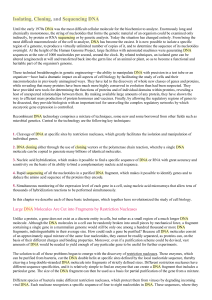 Isolating, Cloning, and Sequencing DNA