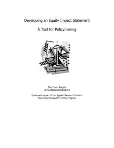 Developing an Equity Impact Statement for local