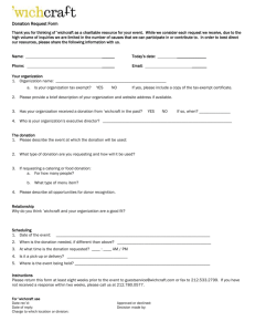 `wichcraft Donation Request Form