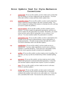 Error Symbols: To Be Used for Grammar Corrections