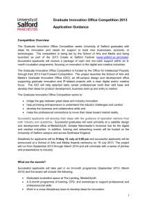 Graduate Innovation Office Competition 2013 Application Guidance