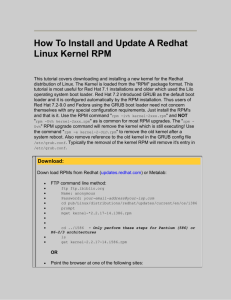 How To Install and Update A Redhat Linux Kernel RPM