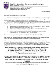 Senior Letter 2013 - High School for Math, Science and Engineering